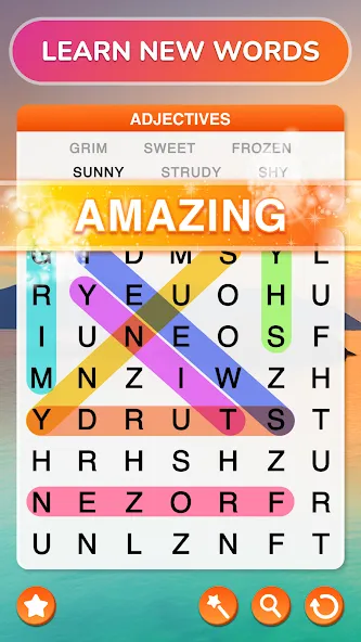 Скачать Word Search - Word Puzzle Game — Последняя версия (Безлимитные подсказки и ходы) — скриншот 3