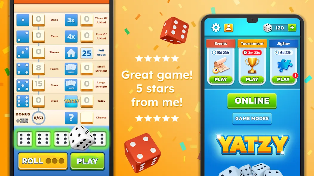 Скачать Yatzy - Fun Classic Dice Game — Последняя версия (Безлимитные броски и открыты бонусы) — скриншот 2 Скачать Yatzy - Fun Classic Dice Game — Последняя версия (Безлимитные броски и открыты бонусы) — скриншот 2