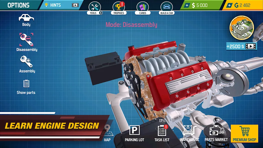 Скачать взлом Car Mechanic Simulator 21 на Андроид — Безлимитные деньги и все машины — скриншот 1