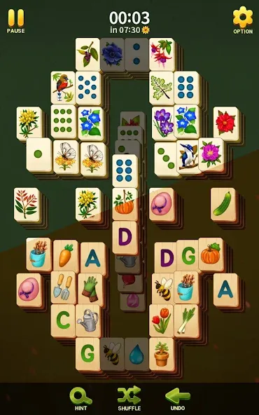 Скачать Mahjong Blossom Solitaire (Мод: Без рекламы и бесконечные подсказки) на Андроид — скриншот 2