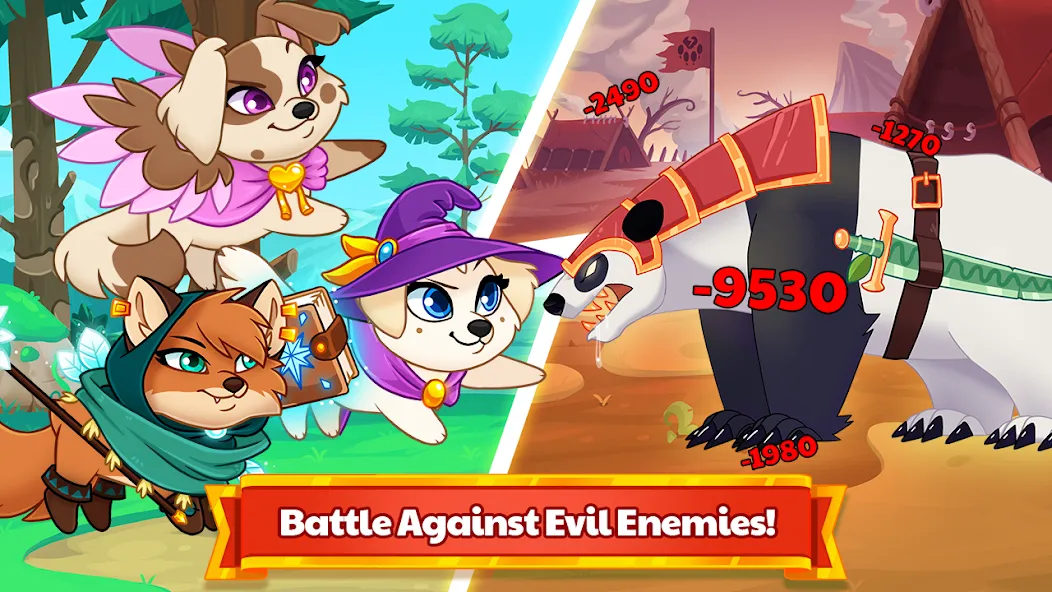 Взломанная Dungeon Dogs - Idle RPG на Андроид — Безлимитные деньги и ресурсы — скриншот 4 Взломанная Dungeon Dogs - Idle RPG на Андроид — Безлимитные деньги и ресурсы — скриншот 4
