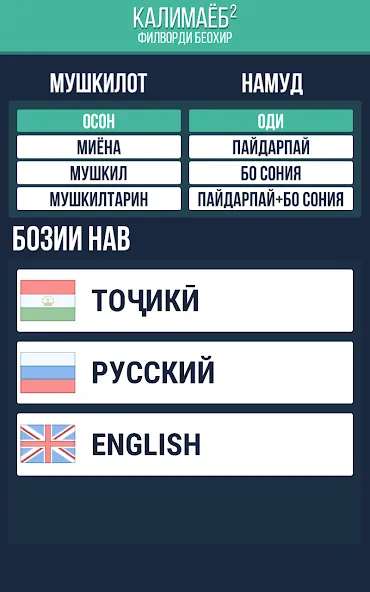 Калимаёб 2 - филворди беохир ё (Мод Без рекламы и все подсказки) — скриншот 1