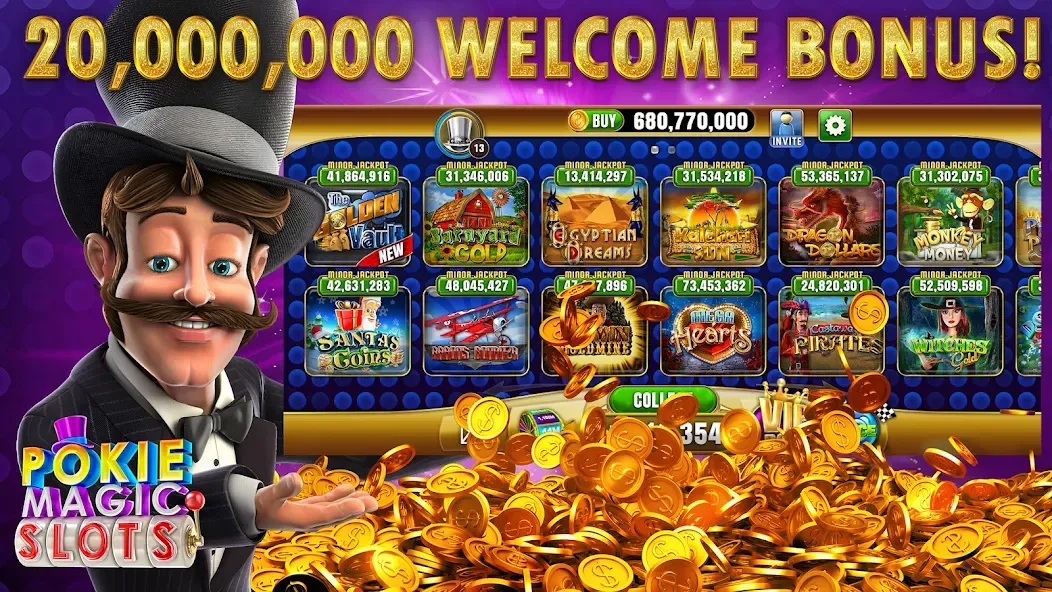 Pokie Magic Casino Slots на Андроид — Безлимитные монеты и бонусы — скриншот 1