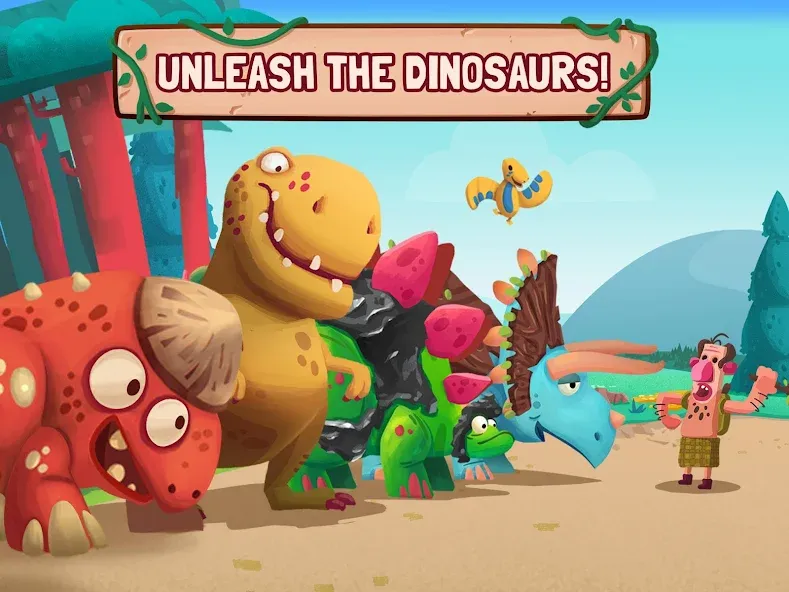 Dino Bash: Dinosaur Battle (Мод Безлимитные ресурсы и усиленные динозавры) — скриншот 2