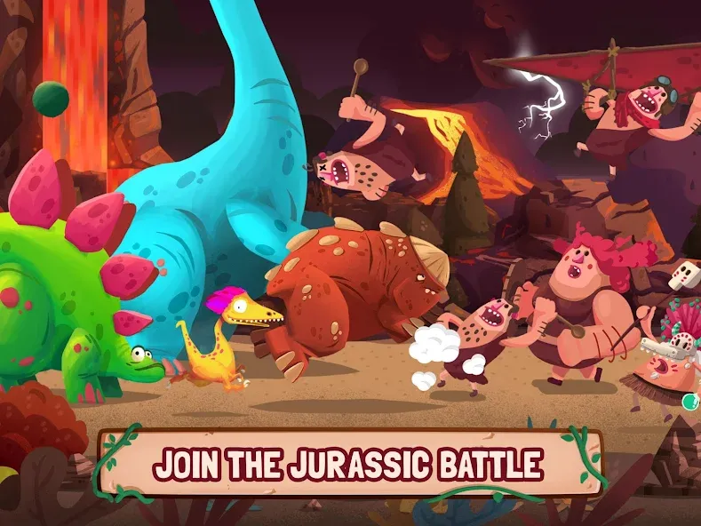 Dino Bash: Dinosaur Battle (Мод Безлимитные ресурсы и усиленные динозавры) — скриншот 5