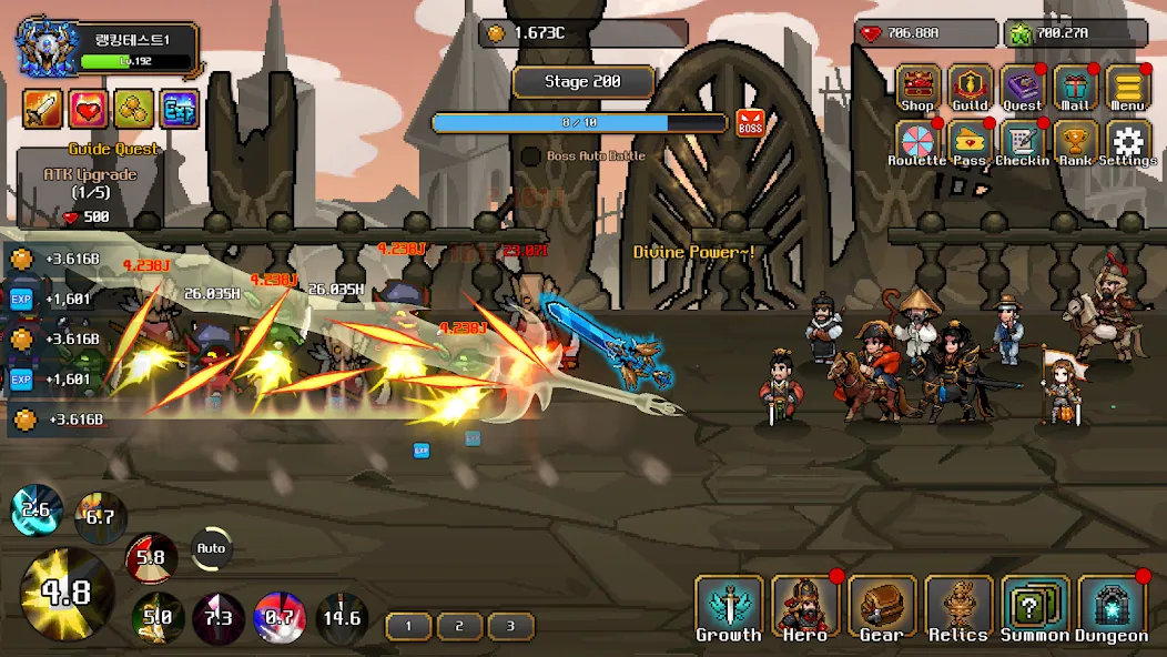 Hero Sword - Idle RPG (Мод Безлимитные монеты и усиленное оружие) — скриншот 1