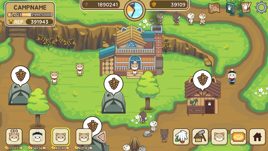 Скачать взлом Cat Forest - Healing Camp на Андроид — Безлимитные ресурсы и быстрый прогресс — скриншот 2