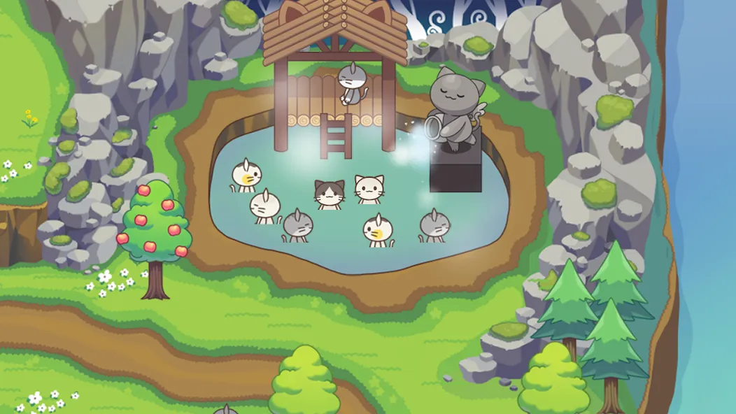Скачать взлом Cat Forest - Healing Camp на Андроид — Безлимитные ресурсы и быстрый прогресс — скриншот 4