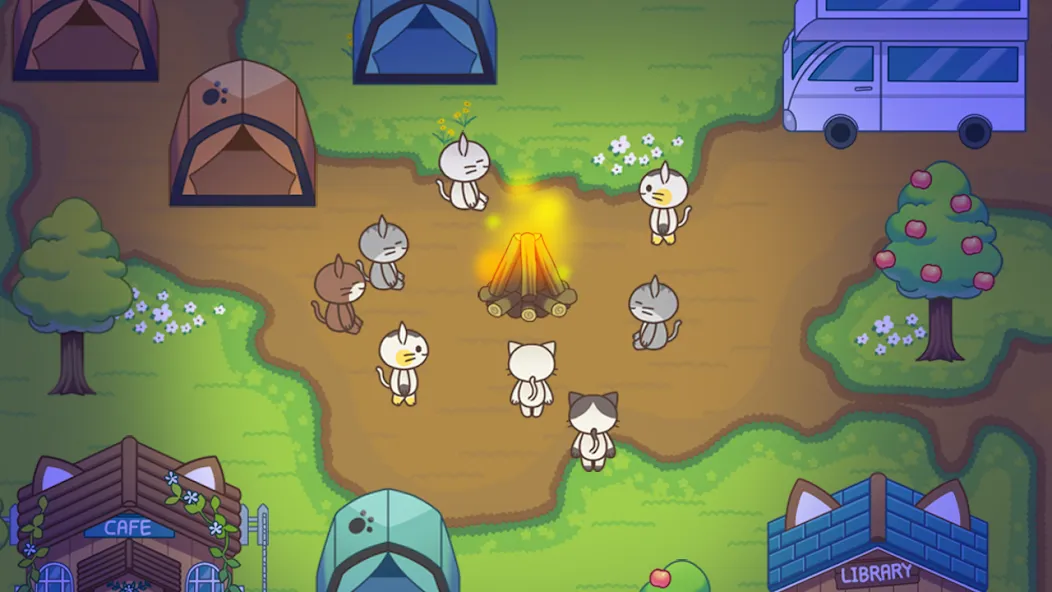Скачать взлом Cat Forest - Healing Camp на Андроид — Безлимитные ресурсы и быстрый прогресс — скриншот 5