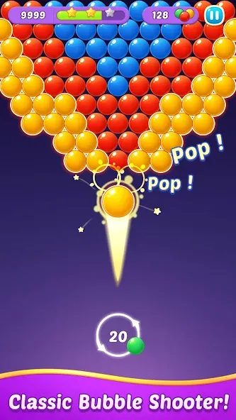 Взломанная Bubble Shooter Gem Puzzle Pop на Андроид — Без рекламы и много монет — скриншот 1
