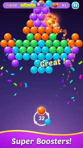 Взломанная Bubble Shooter Gem Puzzle Pop на Андроид — Без рекламы и много монет — скриншот 2