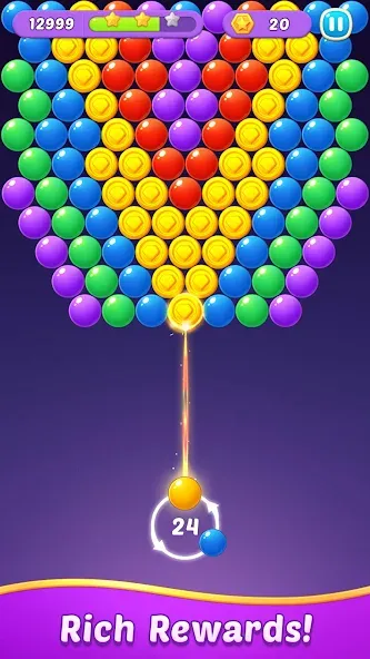 Взломанная Bubble Shooter Gem Puzzle Pop на Андроид — Без рекламы и много монет — скриншот 5