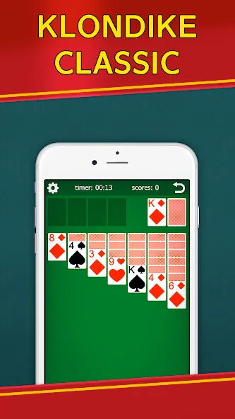 Classic Solitaire Klondike MOD APK на Android — Без рекламы и подсказки доступны — скриншот 1 Classic Solitaire Klondike MOD APK на Android — Без рекламы и подсказки доступны — скриншот 1