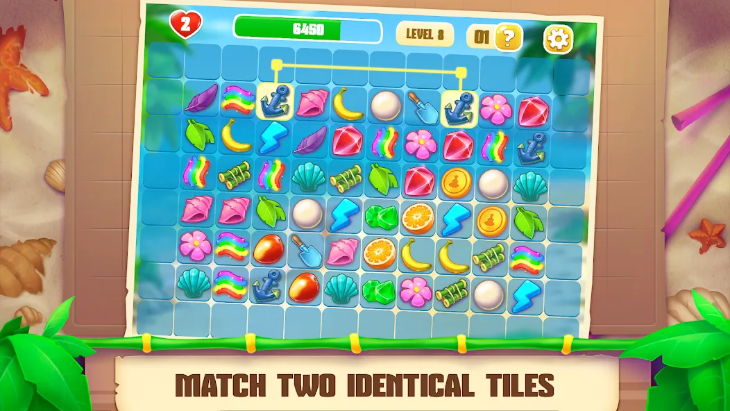 Скачать Onet Paradise: connect 2 tiles (Мод: Без рекламы и подсказок) на Андроид — скриншот 2