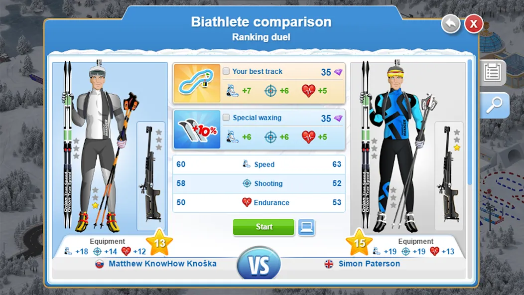 Скачать Biathlon Mania — Модификация Безлимитные деньги и энергия — скриншот 5