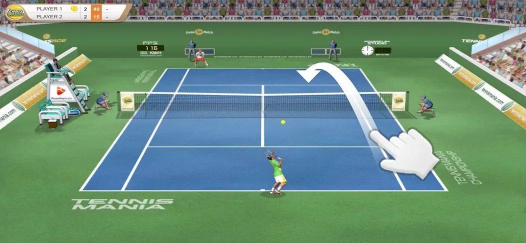Скачать Tennis Mania Mobile на Андроид — Безлимитные монеты и все ракетки — скриншот 1