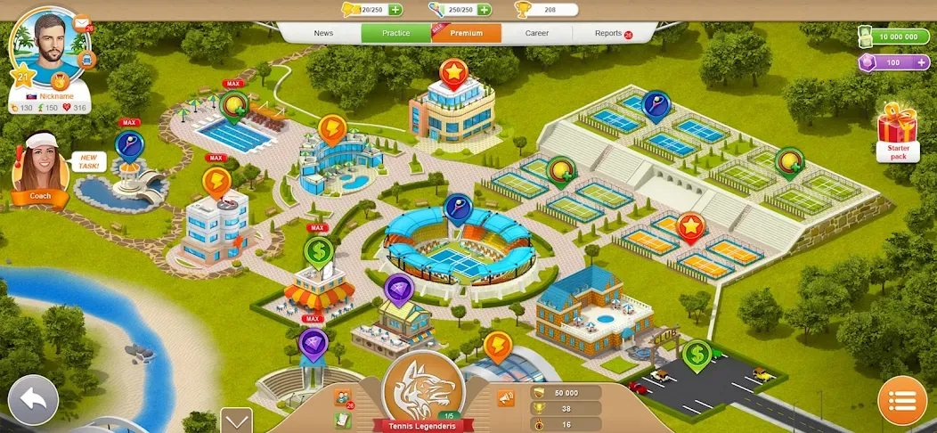 Скачать Tennis Mania Mobile на Андроид — Безлимитные монеты и все ракетки — скриншот 5