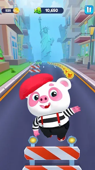Скачать взлом Piggy Panda Run: Fun Game на Андроид — Безлимитные монеты и все скины — скриншот 2
