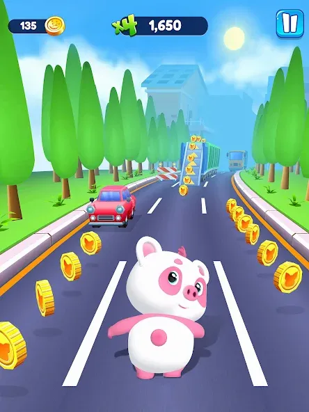 Скачать взлом Piggy Panda Run: Fun Game на Андроид — Безлимитные монеты и все скины — скриншот 5