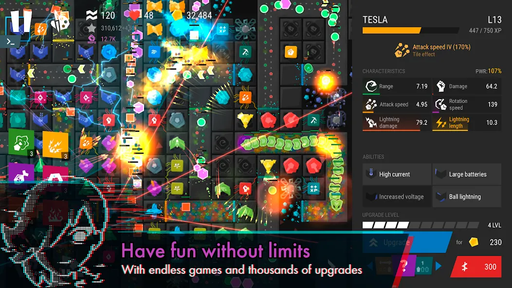 Скачать Infinitode 2 - Tower Defense (Мод: Безлимитные ресурсы и открыты все уровни) на Андроид — скриншот 5