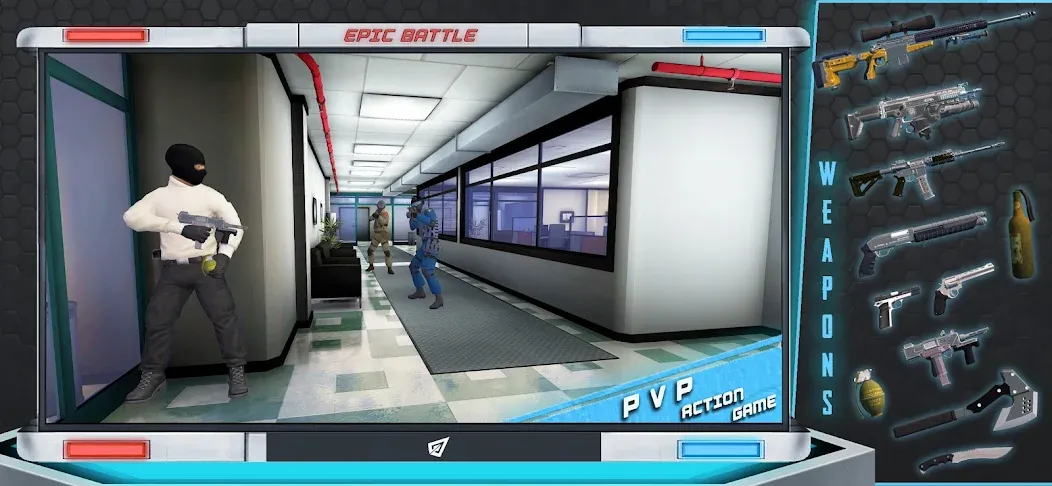 Скачать Epic Battle CS:FPS Mobile Game — Модификация Безлимитные патроны и оружие — скриншот 4