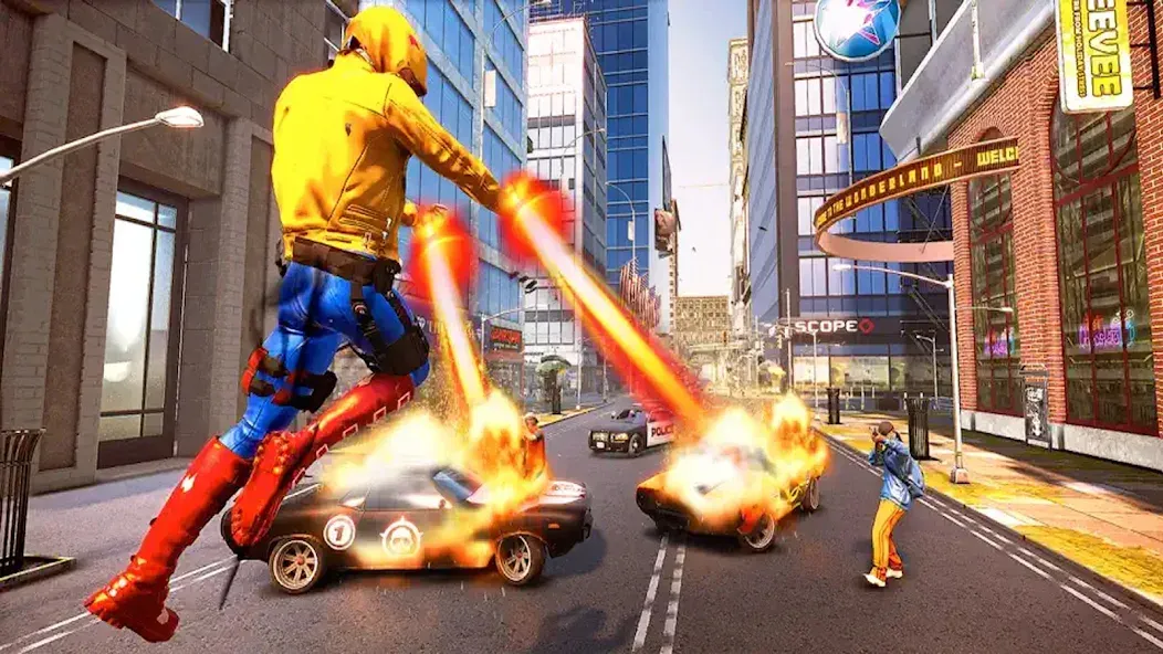Incredible Flying SuperHero 3D MOD — Много денег и открытые уровни на Андроид — скриншот 3