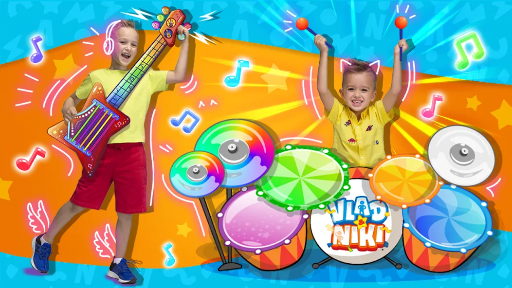 Vlad and Niki: Kids Piano Mod APK Разблокированы все песни и инструменты — Скачать на Андроид — скриншот 2