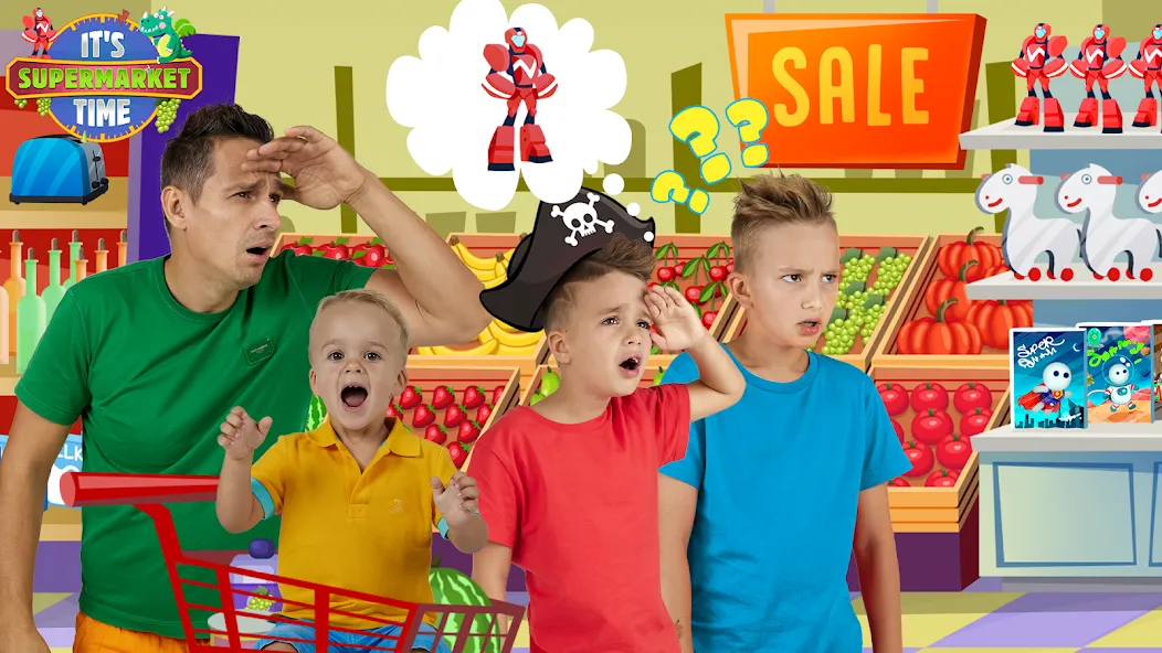 Скачать взлом Vlad & Niki Supermarket game на Андроид — Безлимитные деньги и все товары открыты — скриншот 3