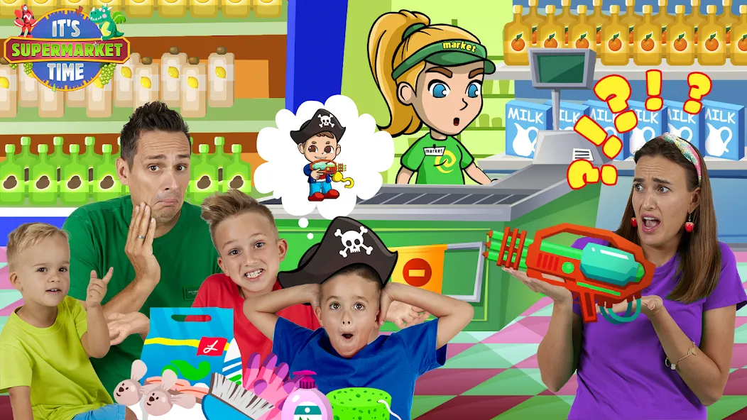 Скачать взлом Vlad & Niki Supermarket game на Андроид — Безлимитные деньги и все товары открыты — скриншот 4