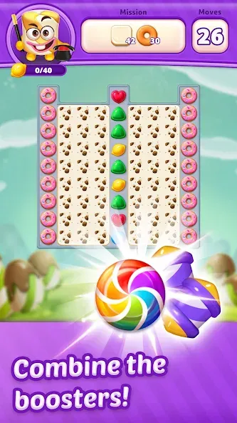 Скачать Lollipop Sweet Heroes Match3 — Последняя версия (Безлимитные жизни и подсказки) — скриншот 3 Скачать Lollipop Sweet Heroes Match3 — Последняя версия (Безлимитные жизни и подсказки) — скриншот 3