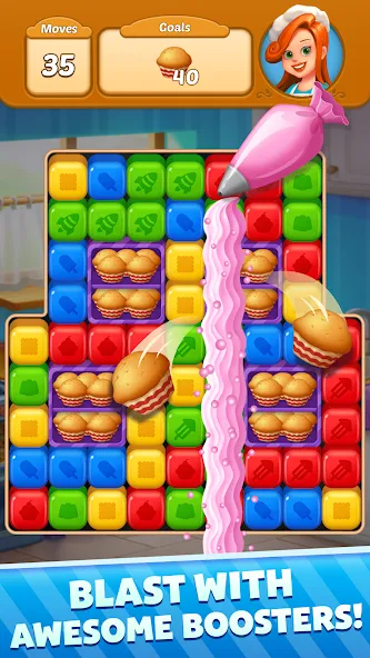Скачать взлом Sweet Cube Blast на Андроид — Безлимитные жизни и усилители — скриншот 4 Скачать взлом Sweet Cube Blast на Андроид — Безлимитные жизни и усилители — скриншот 4
