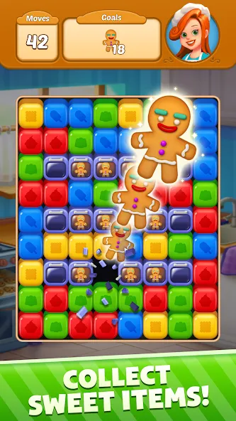 Скачать взлом Sweet Cube Blast на Андроид — Безлимитные жизни и усилители — скриншот 5 Скачать взлом Sweet Cube Blast на Андроид — Безлимитные жизни и усилители — скриншот 5
