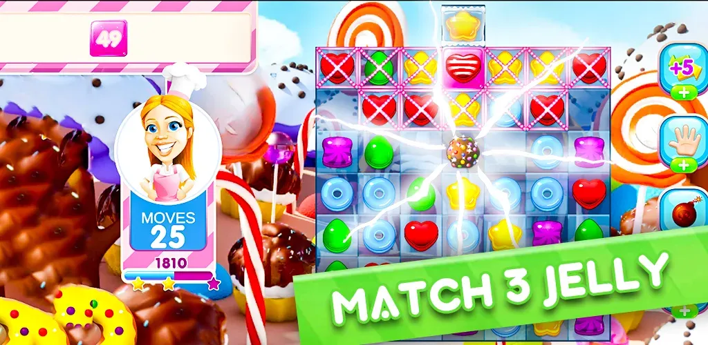 Скачать Jelly Kingdom Crush - Match 3 с модом — Безлимитные монеты и жизни — скриншот 1