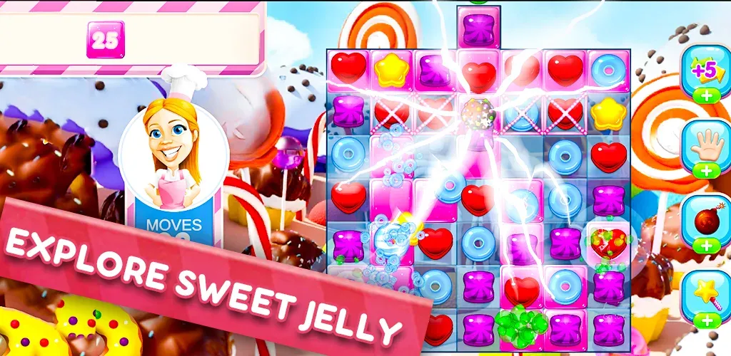 Скачать Jelly Kingdom Crush - Match 3 с модом — Безлимитные монеты и жизни — скриншот 3