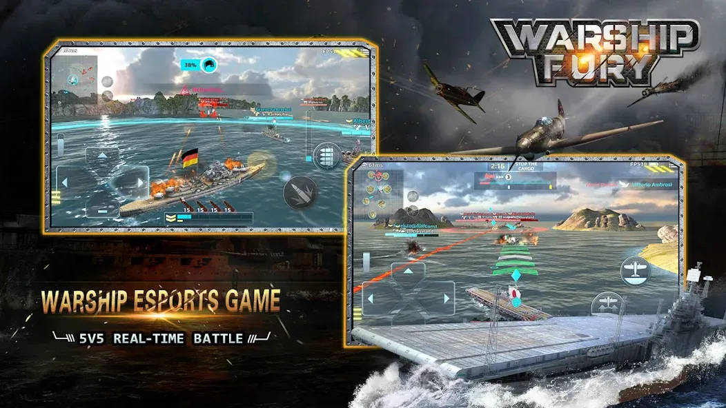 Скачать Warship Fury MOD APK — Безлимитные ресурсы и усиленный флот — скриншот 2