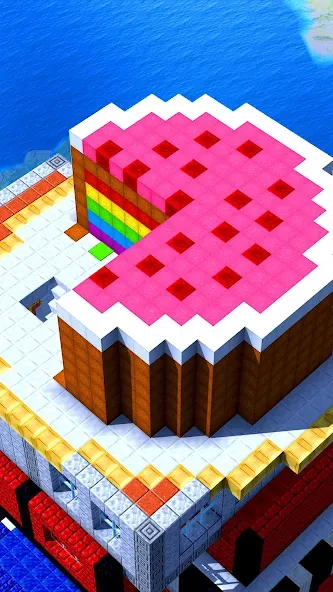 Tower Craft - Block Building на Андроид — Мод Безлимитные ресурсы и открыты все блоки — скриншот 1