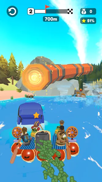 Raft Racing Mod APK Безлимитные ресурсы и ускоренный крафт — Скачать на Андроид — скриншот 1