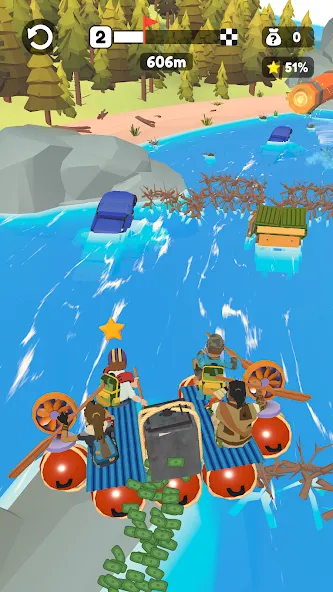 Raft Racing Mod APK Безлимитные ресурсы и ускоренный крафт — Скачать на Андроид — скриншот 5