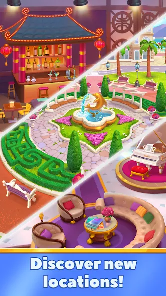 Скачать Emily's Hotel Solitaire (Мод: Безлимитные монеты и подсказки) на Андроид — скриншот 2