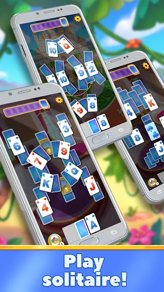 Скачать Emily's Hotel Solitaire (Мод: Безлимитные монеты и подсказки) на Андроид — скриншот 4