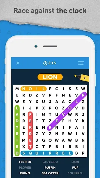 Скачать Infinite Word Search Puzzles MOD APK — Безлимитные подсказки и монеты — скриншот 1 Скачать Infinite Word Search Puzzles MOD APK — Безлимитные подсказки и монеты — скриншот 1