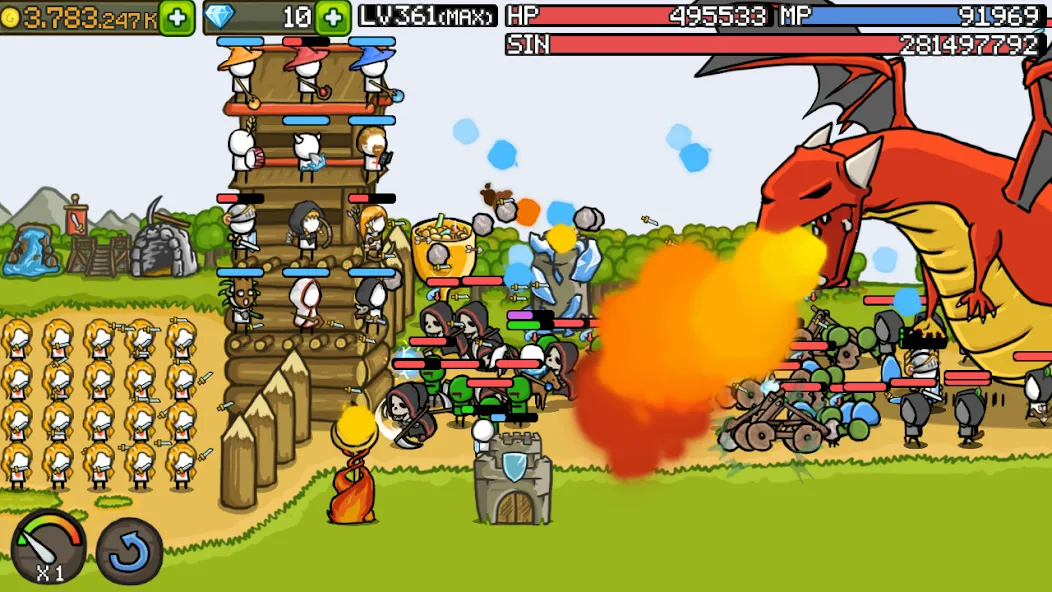 Grow Castle - Tower Defense MOD — Безлимитные деньги и усиленные башни на Андроид — скриншот 3