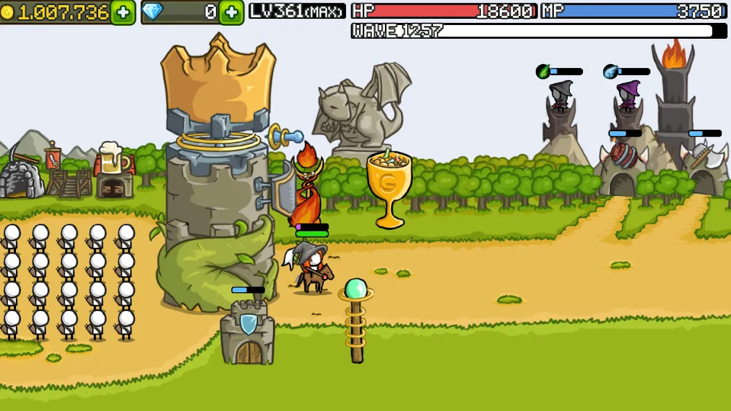 Grow Castle - Tower Defense MOD — Безлимитные деньги и усиленные башни на Андроид — скриншот 5