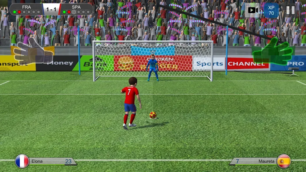 Скачать Pro Kick Soccer — Модификация Безлимитные деньги и энергия — скриншот 1