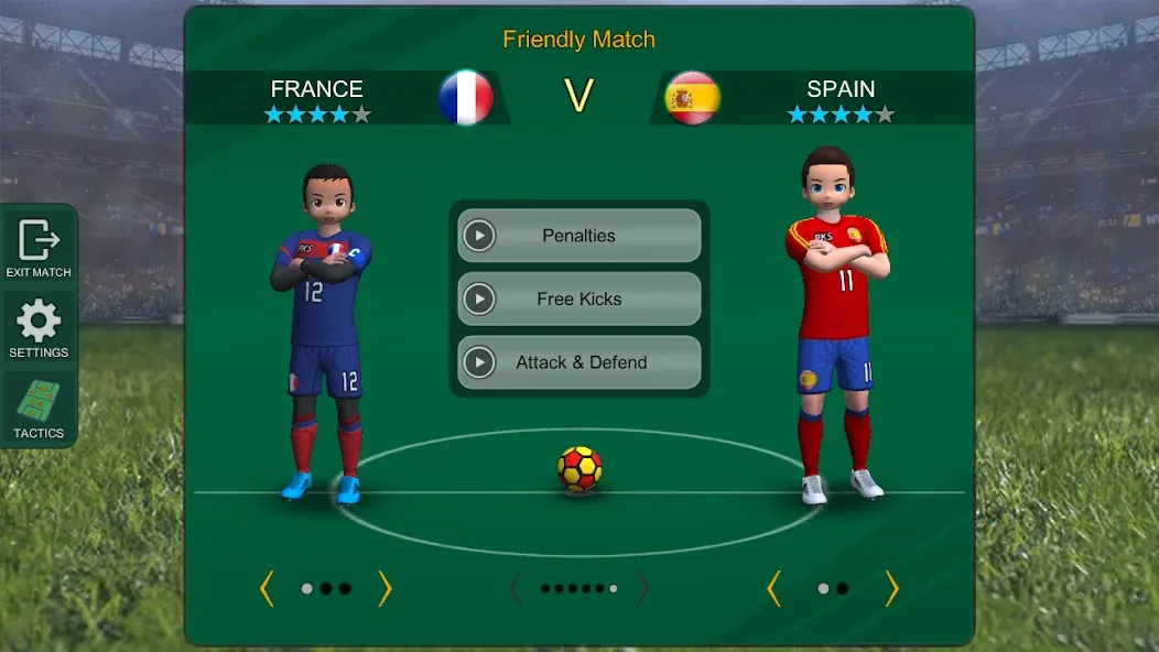 Скачать Pro Kick Soccer — Модификация Безлимитные деньги и энергия — скриншот 3