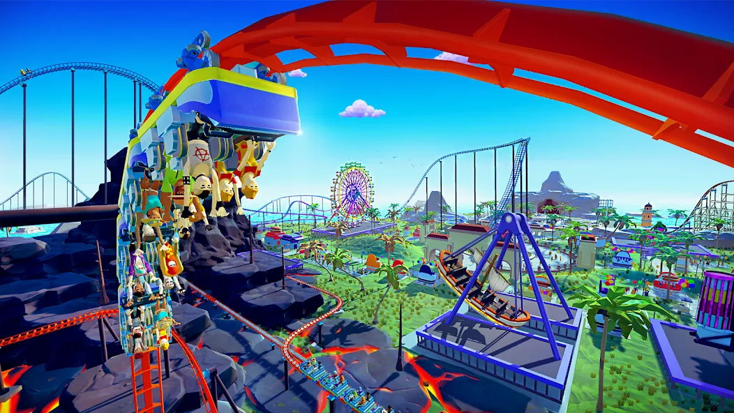 Скачать Real Coaster: Idle Game — Модификация Безлимитные деньги и все аттракционы — скриншот 1