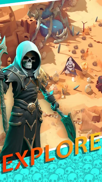 Necromancer Hero: Skeletons 3D — Много денег и мощная армия — скриншот 3
