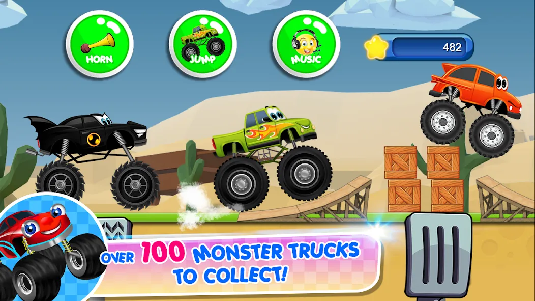 Monster Trucks Game for Kids 2 — Мод: Без рекламы и всё открыто — скриншот 2