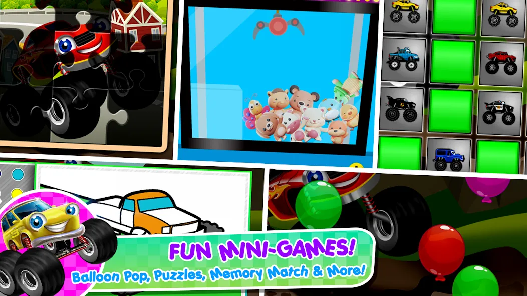 Monster Trucks Game for Kids 2 — Мод: Без рекламы и всё открыто — скриншот 3