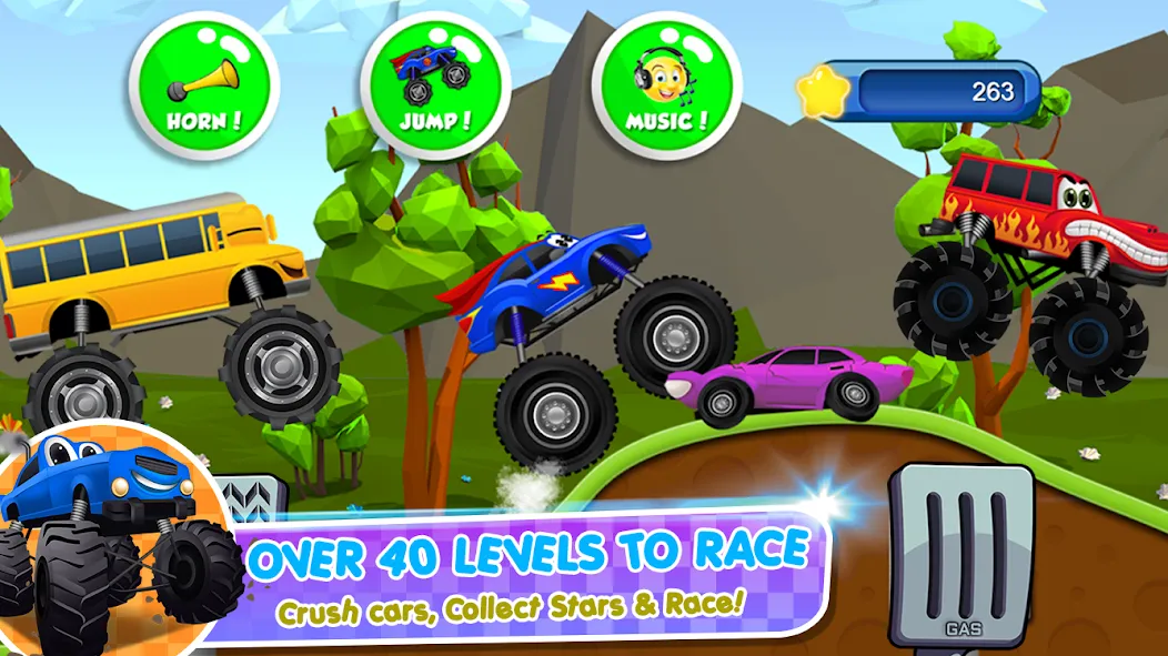 Monster Trucks Game for Kids 2 — Мод: Без рекламы и всё открыто — скриншот 4